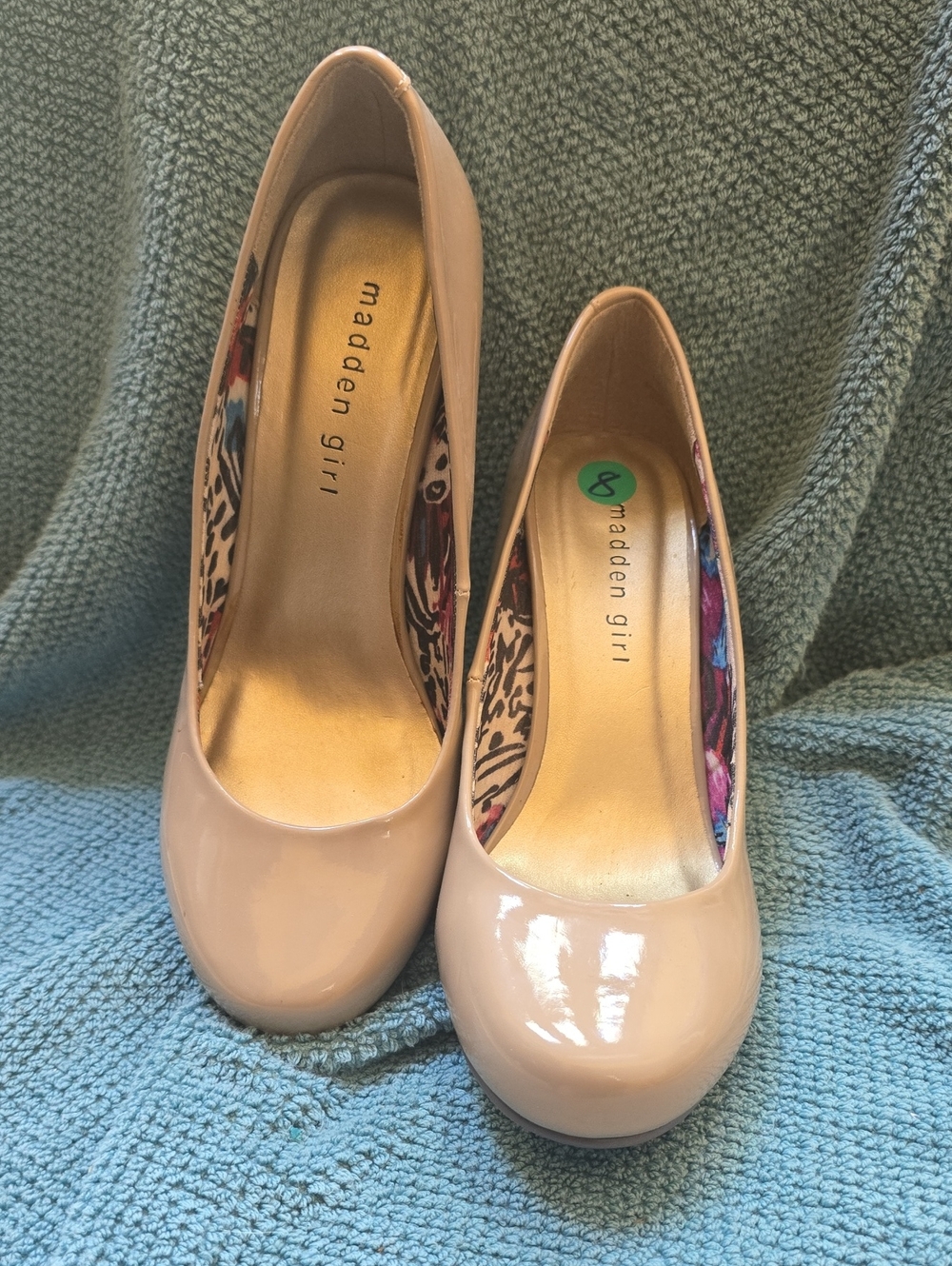Madden Girl Blush Patent Round-Toe Pumps
